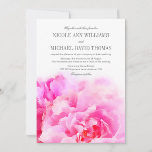 Invitations de mariage floral de Pony rose d'aquar
