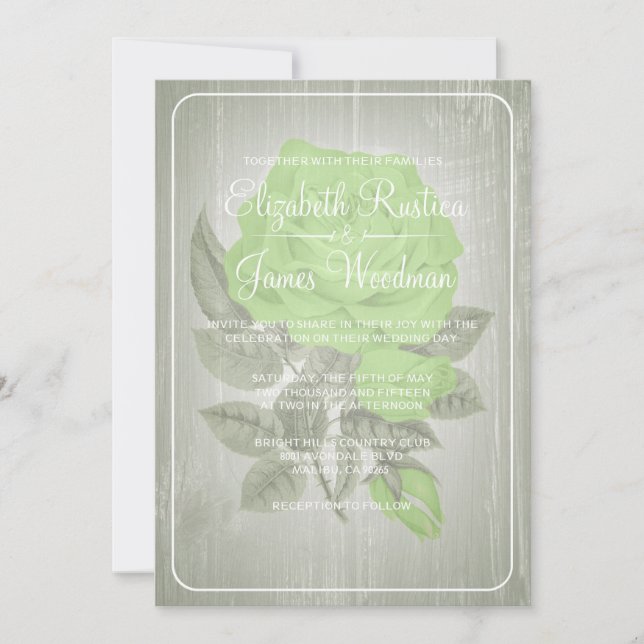 Invitations de mariage floral rustique à la chaux (Devant)