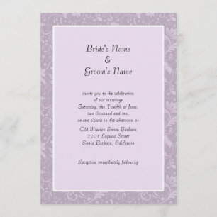 Invitations de mariage floral simple Lavender