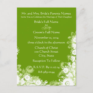 Invitations de mariage floral vert
