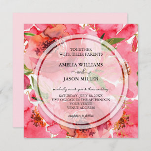 Invitations de mariage floral Watercolor