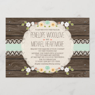 INVITATIONS DE MARIAGE FLORALE RUSTIQUE
