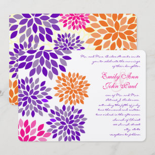 Invitations de mariage florales modernes Chrysanth