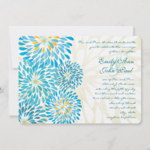 Invitations de mariage florales modernes Chrysanth