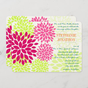 Invitations de mariage florales modernes Chrysanth