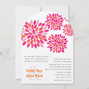 Invitations de mariage florales modernes Chrysanth