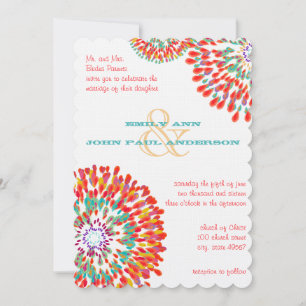 Invitations de mariage florales modernes Chrysanth