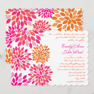 Invitations de mariage florales modernes Chrysanth