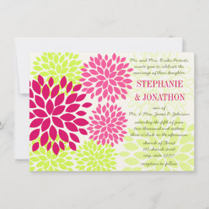 Invitations de mariage florales modernes Chrysanth