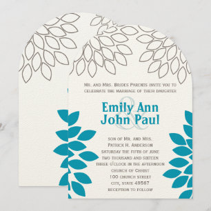 Invitations de mariage florales modernes Chrysanth