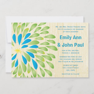 Invitations de mariage florales modernes Chrysanth