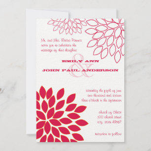Invitations de mariage florales modernes Chrysanth