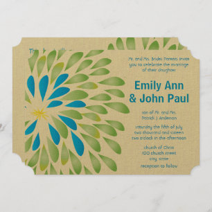 Invitations de mariage florales modernes Chrysanth