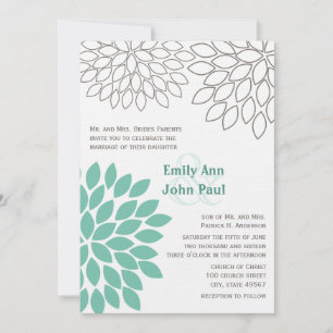 Invitations de mariage florales modernes Chrysanth