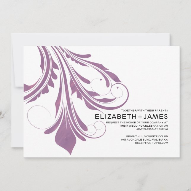 Invitations de mariage florissantes modernes (Devant)