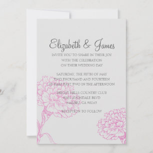 Invitations de mariage Fuchsia modernes personnali