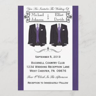 Invitations De Mariage Gay De Tuxedo Purple