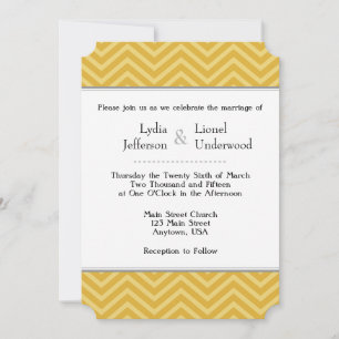 Invitations de mariage Gold Chevron