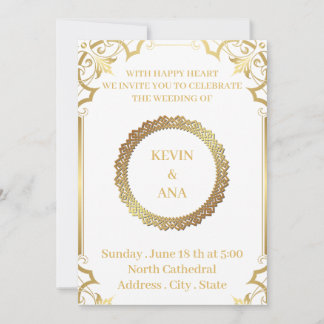 Invitations de mariage Gold intemporelles | Person