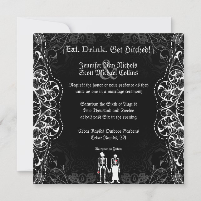 Invitations de mariage gothique et de mariage de s (Devant)