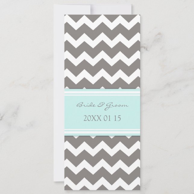 Invitations de mariage Gray Blue Chevron (Devant)