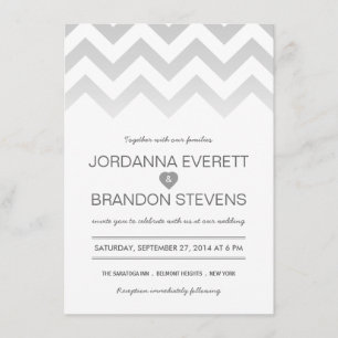 Invitations de mariage Gray Chevron Ombre