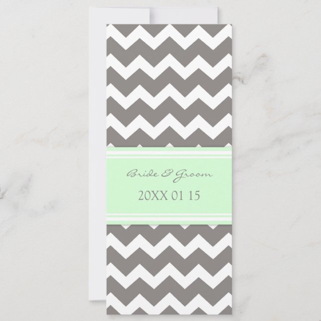 Invitations de mariage Gray Mint Chevron (Devant)