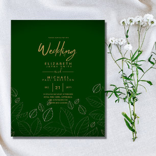 Invitations de mariage Green Gold