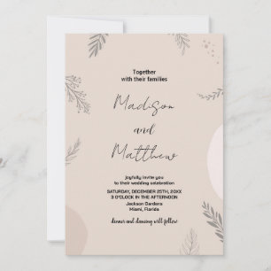 Invitations de mariage gris beige