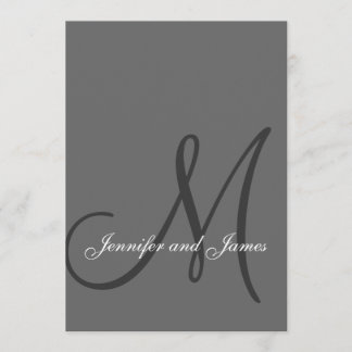Invitations de mariage gris élégantes