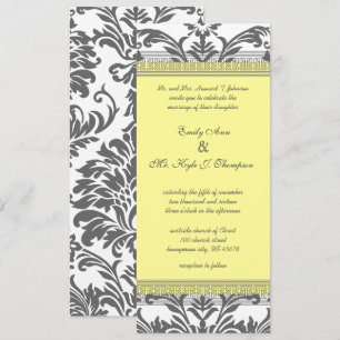 Invitations de mariage gris et jaune au charbon