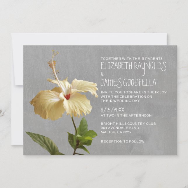 Invitations de mariage Hibiscus (Devant)