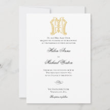 Invitations de mariage HM Monogramme ou MH Monogra