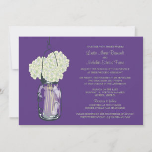 Invitations de mariage Hydrangea et Mason Jar