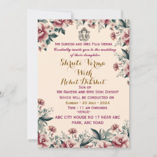 Invitations de mariage indiennes