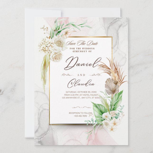 Invitations de mariage intemporelles : Styles élég (Devant)