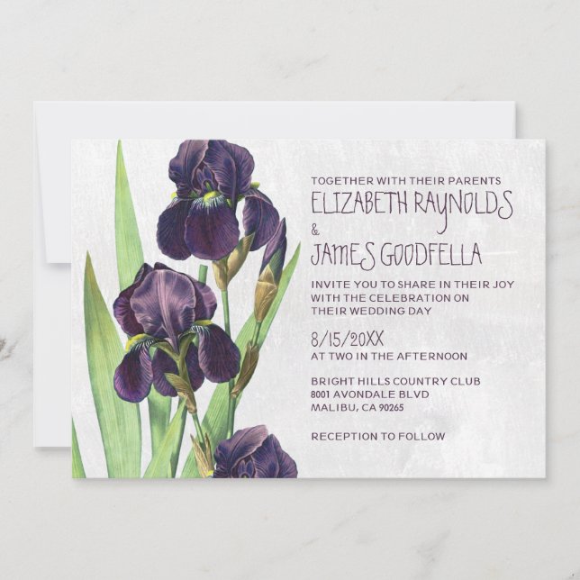 Invitations De Mariage Iris (Devant)