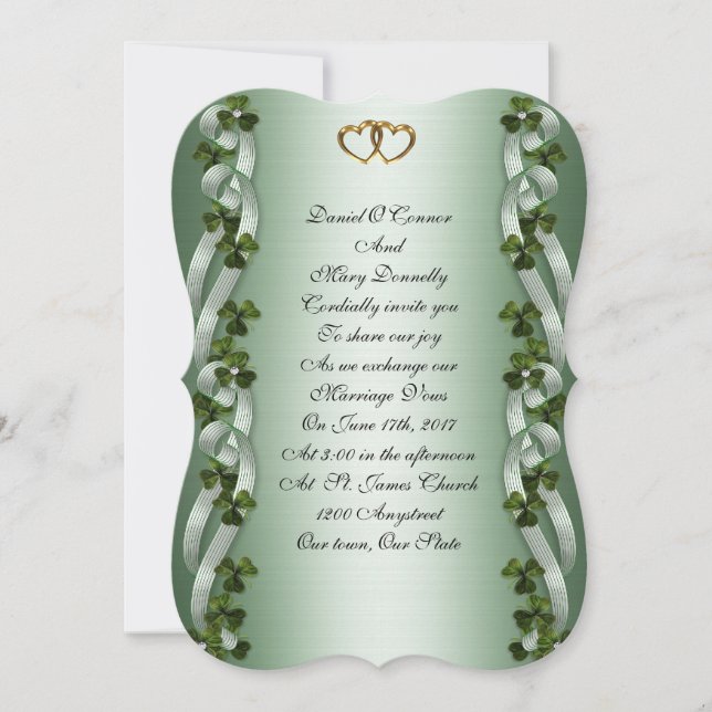Invitations de mariage irlandais (Devant)