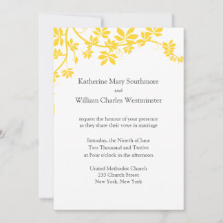 Invitations De Mariage Jaune Et Gris