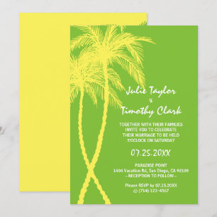 Invitations de mariage jaune et vert