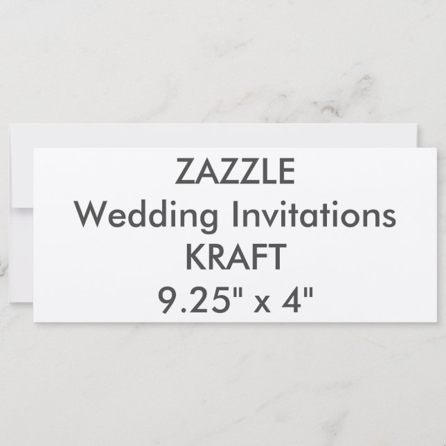 Invitations de mariage KRAFT 100lb 9,25 po x 4 po (Devant)