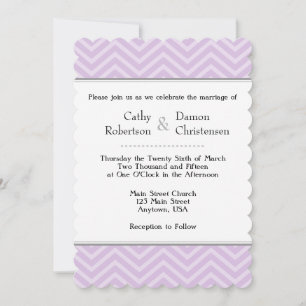 Invitations de mariage Lavender Chevron