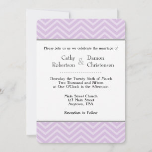 Invitations de mariage Lavender Chevron