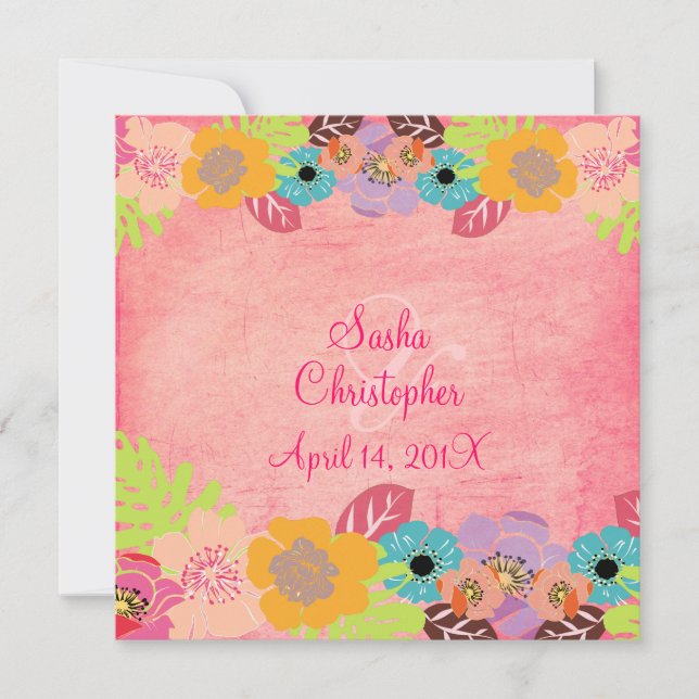Invitations de mariage Leis/Luau (Devant)