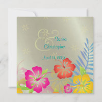 Invitations de mariage Leis/Luau/hibiscus