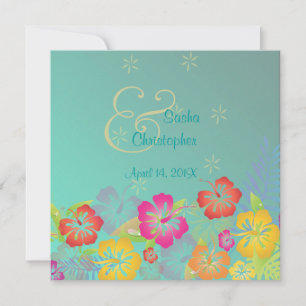 Invitations de mariage Leis/Luau/hibiscus