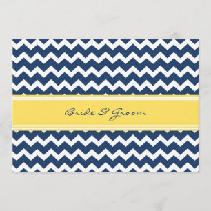 Invitations de mariage Lemon Blue Chevron