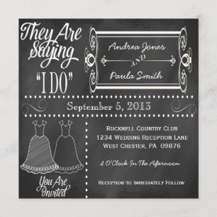 Invitations de mariage lesbiennes Chalkboard