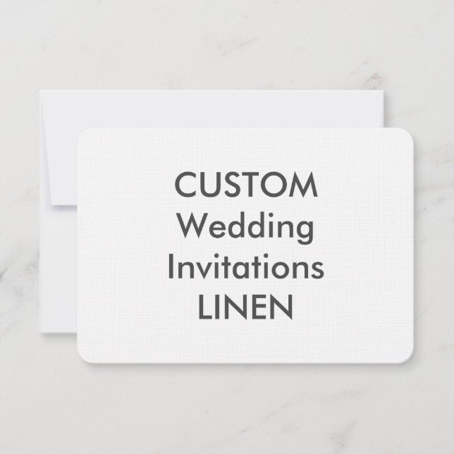 Invitations de mariage LINEN 100lb 5 po x 3,5 po (Devant)