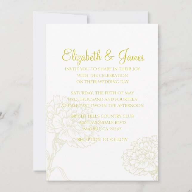 Invitations de mariage luxueuses et personnalisées (Devant)